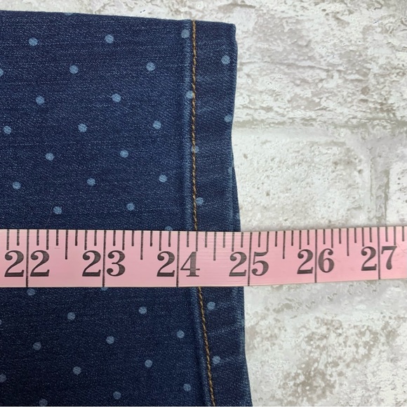 Women With Control Polka Dot Blue Jeans Tapered Leg Some Stretch 18W - Picture 6 of 6